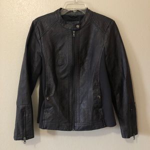 Pleather jacket with stretch sides
